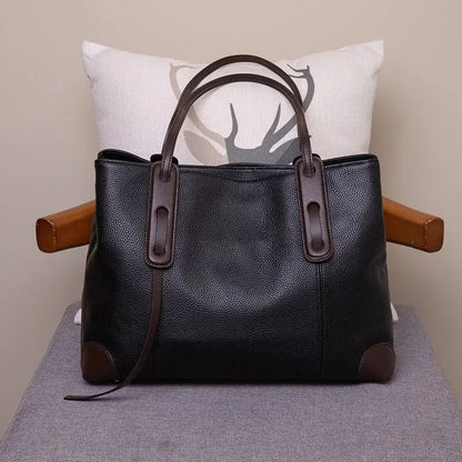 Sac en cuir marron véritable, design rétro carré horizontal.