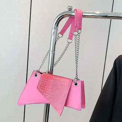 Sac bandoulière femme rose effet cuir texturé élégant SecretBombe