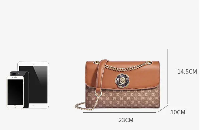 Sac bandoulière femme marron style européen rétro élégant SecretBombe