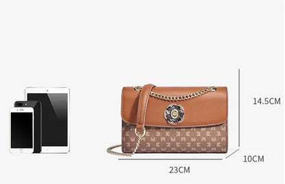 Sac bandoulière femme marron style européen rétro élégant SecretBombe