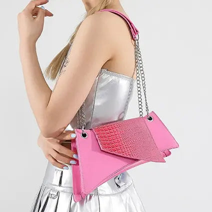 : Sac femme chaîne métallique rose look tendance féminin SecretBombe