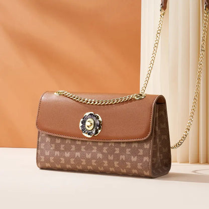 Sac à main femme marron avec chaîne dorée style chic urbain SecretBombe