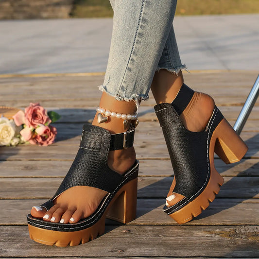 Sandales à talon noir  pour femme SecretBombe