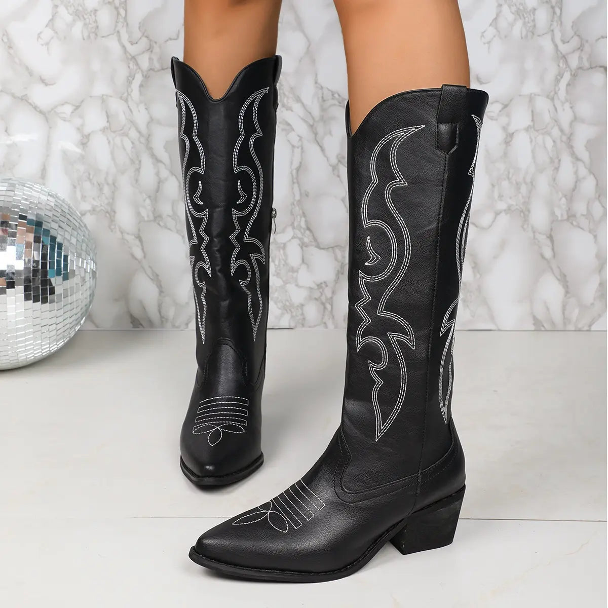 Bottes santiags femme hautes style western moderne – secretbombe