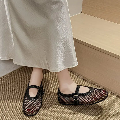 Chaussures élégantes en résille noire pour femme – SecretBombe
