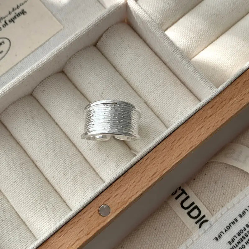 Bague argent chic texturée femme tendance SecretBombe