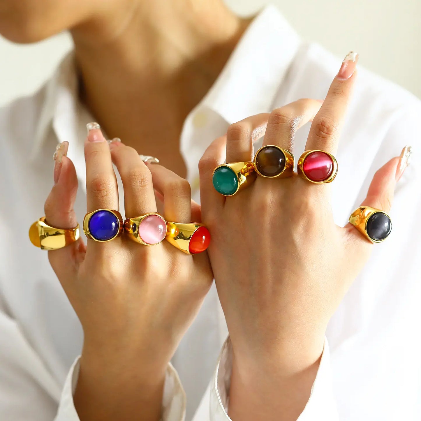 Bague femme pierre rouge style chic moderne SecretBombe