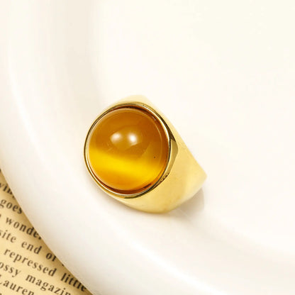 Bague femme pierre jaune dorée tendance SecretBombe