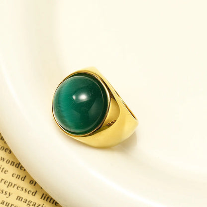 Bague femme pierre verte dorée élégante SecretBombe