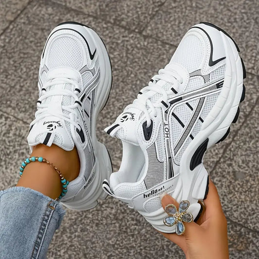 : SecretBombe baskets femme blanc noir semelle épaisse confort look urbain moderne