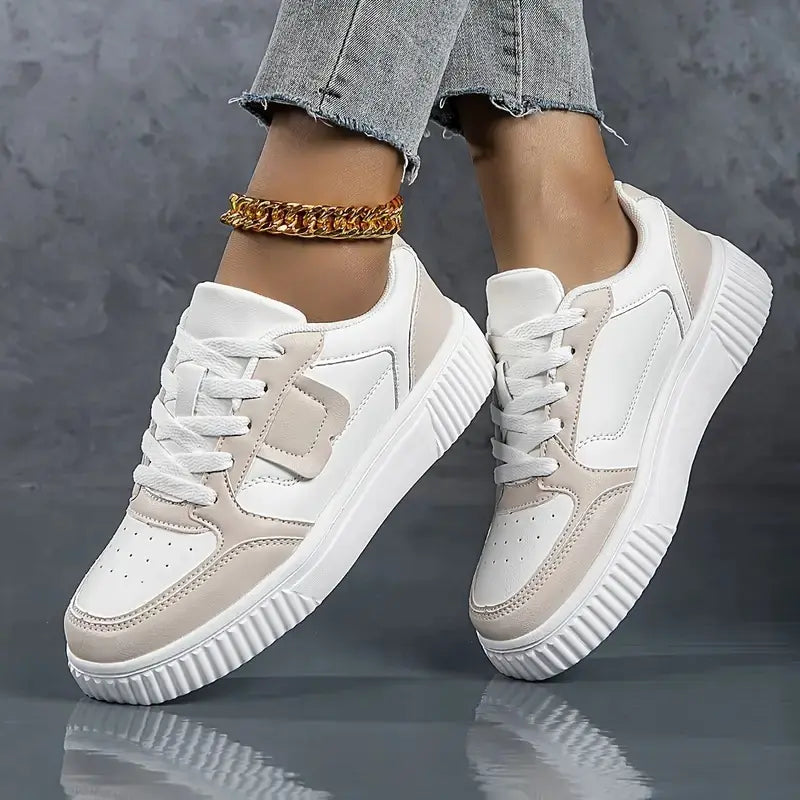 sneakers femme beige style urbain casual SecretBombe