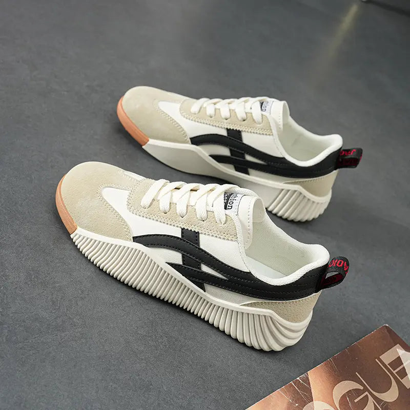 Sneakers femme confort quotidien beige bleu pastel SecretBombe