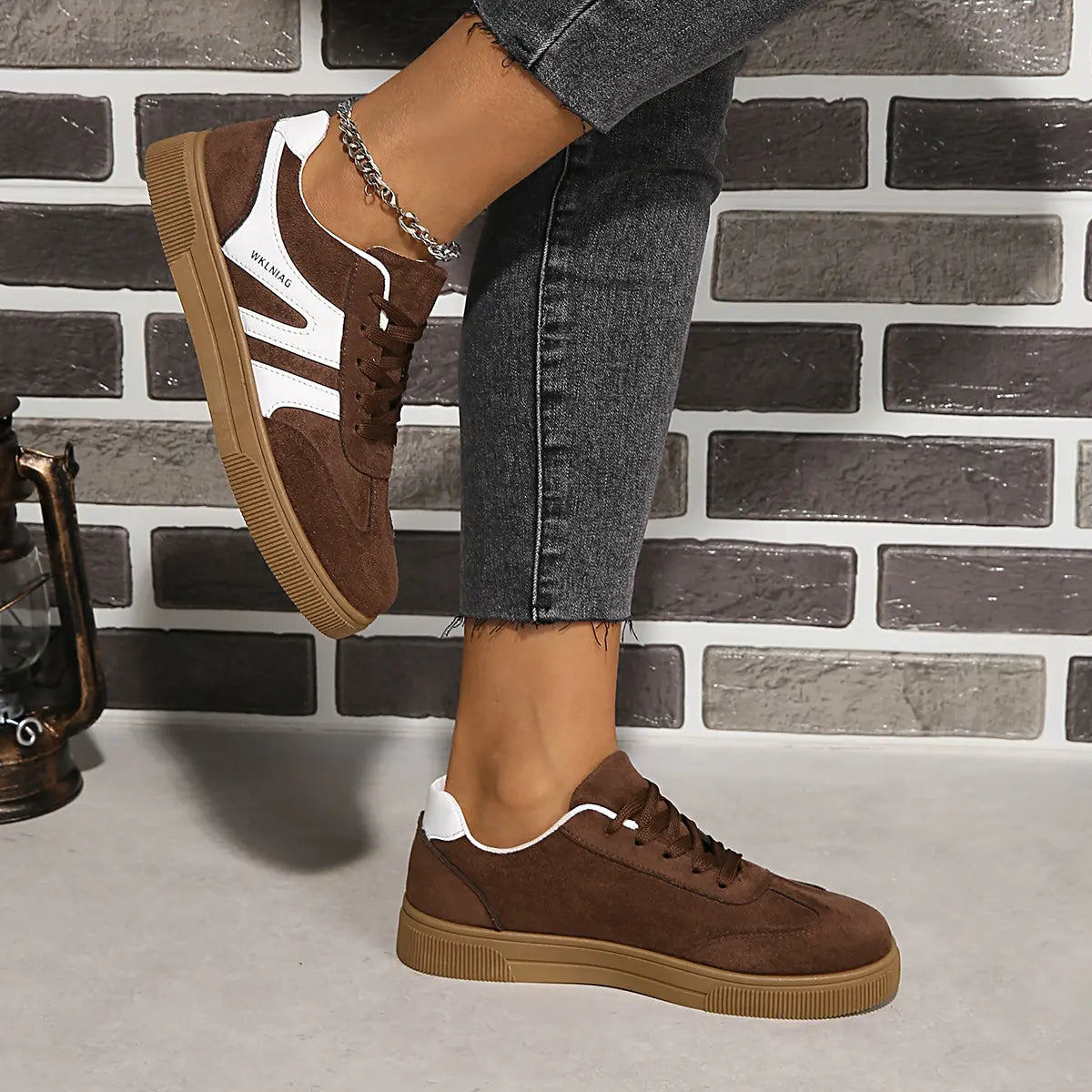 sneakers femme cuir vegan marron style sport chic SecretBombe