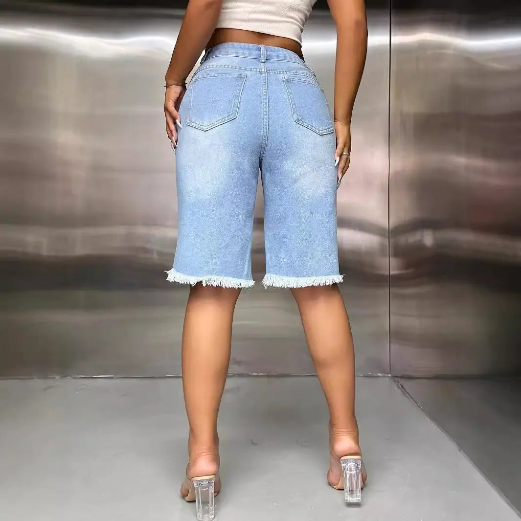 bermuda jean femme avec trous look urbain SecretBombe