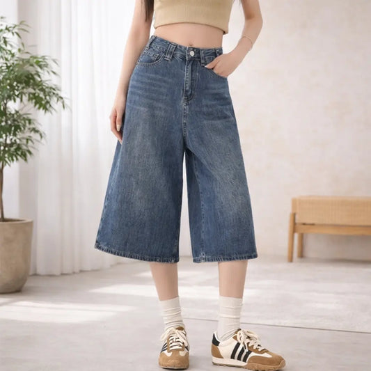 Bermuda en jean bleu large femme style street SecretBombe