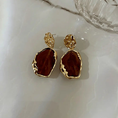 Boucles d’oreilles dorées effet marbré chic femme SecretBombe