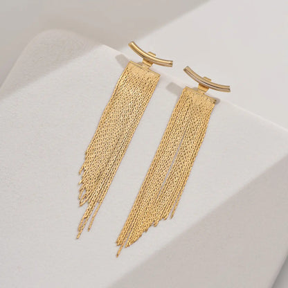 SecretBombe boucles d’oreilles femme à franges dorées avec effet mouvement élégant