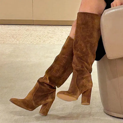 Bottes femme hautes SecretBombe talon bloc mode élégante