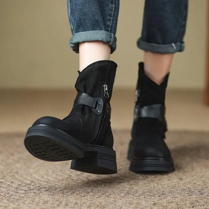  Bottines femme noires plateforme SecretBombe style casual chic