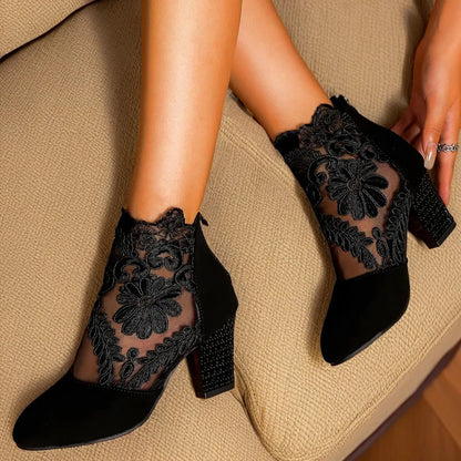 Bottines femme SecretBombe dentelle noire look soirée élégant