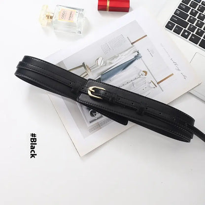 Ceinture SecretBombe femme noire fine imitation cuir boucle élégante style chic