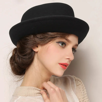 SecretBombe chapeau noir flat top style européen minimaliste