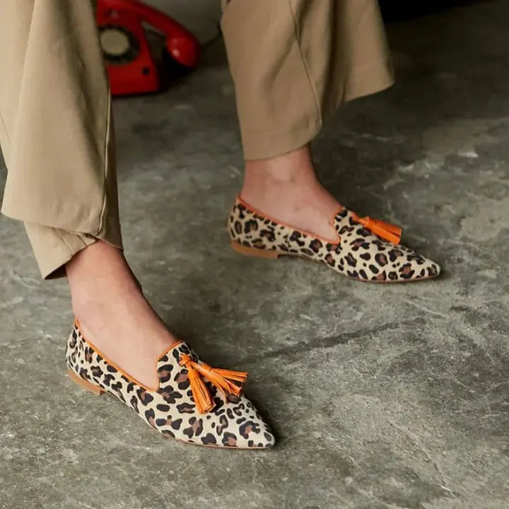 Mocassins femme léopard avec pompons style chic SecretBombe