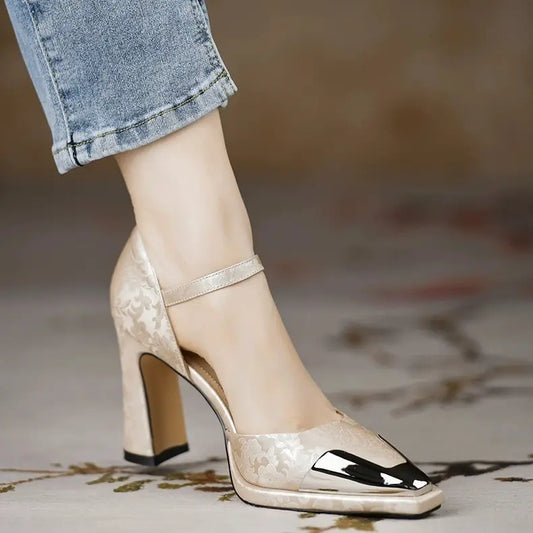 Chaussures femme à talon épais avec bride élégante SecretBombe