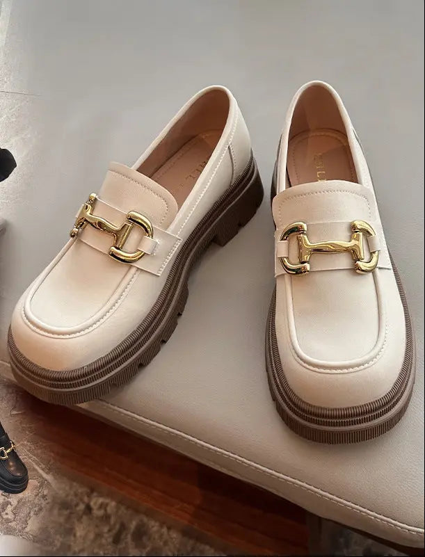 Mocassins femme avec boucle dorée et semelle épaisse SecretBombe