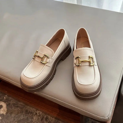Mocassins femme avec boucle dorée et semelle épaisse SecretBombe