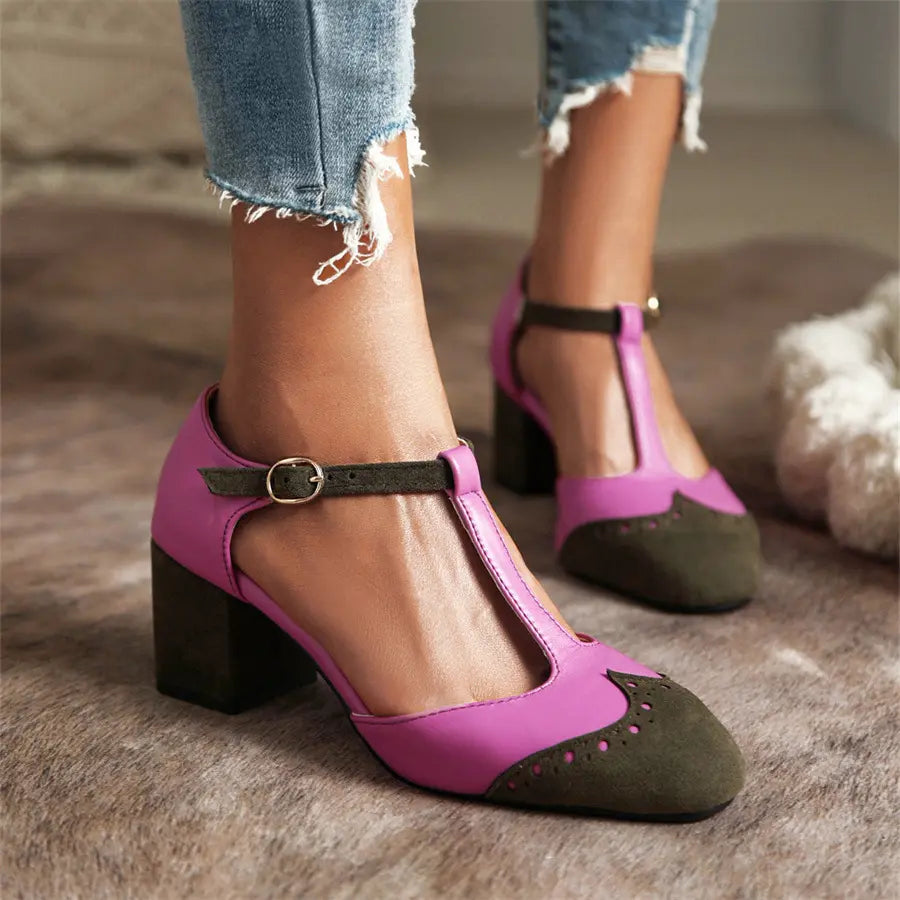 Talons femme style rétro chic avec bride et bout arrondi SecretBombe