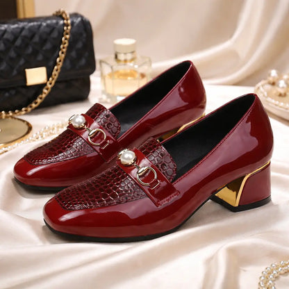 Escarpins mocassins femme tendance noir et bordeaux SecretBombe