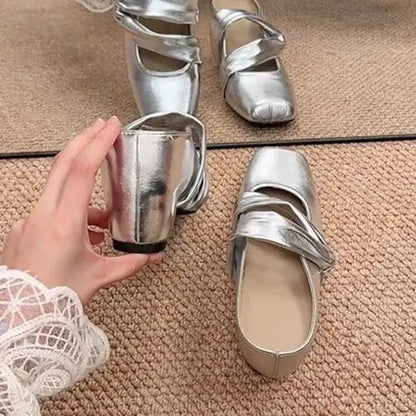 Mules femme chic à talon carré avec design moderne - SecretBombe