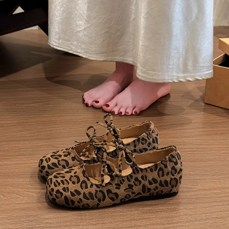 Ballerines à imprimé animalier marron et noir – SecretBombe