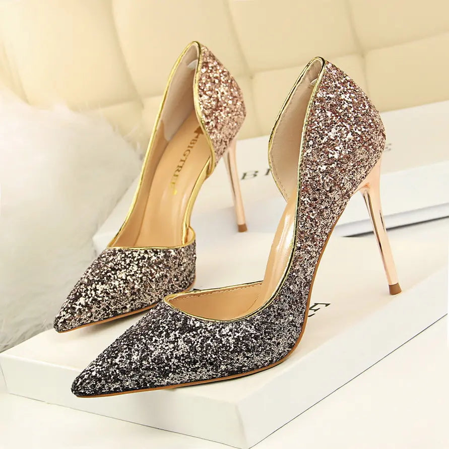 Chaussures femme glamour SecretBombe à paillettes scintillantes