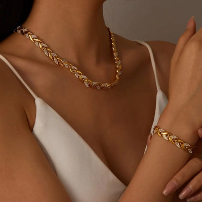 Bijou femme chaîne tendance élégante collier et bracelet SecretBombe