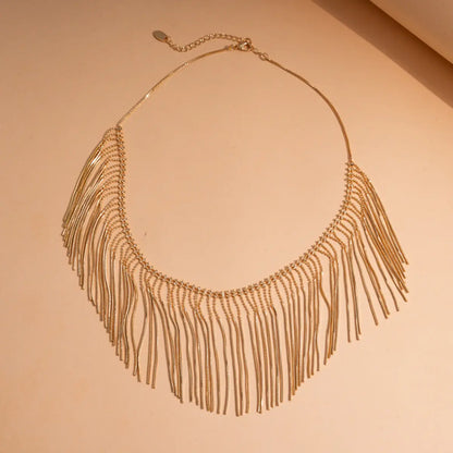 Bijou femme collier doré avec franges mobiles chic SecretBombe
