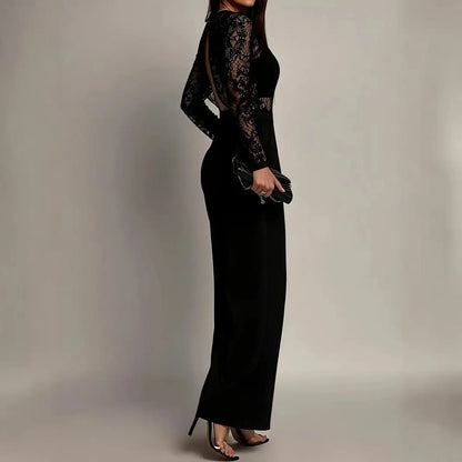Look glamour combinaison noire dentelle SecretBombe