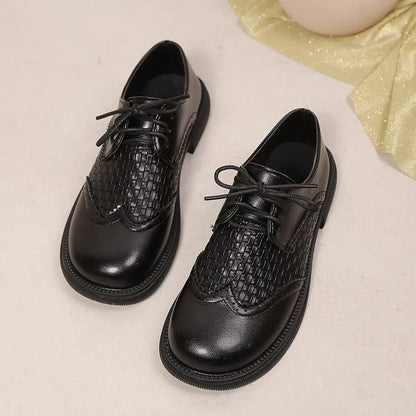 Derbies femme noires avec détail filet et lacets SecretBombe