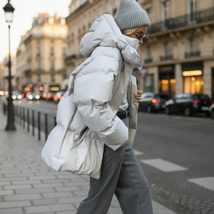 Doudoune blanche femme hiver style oversize SecretBombe