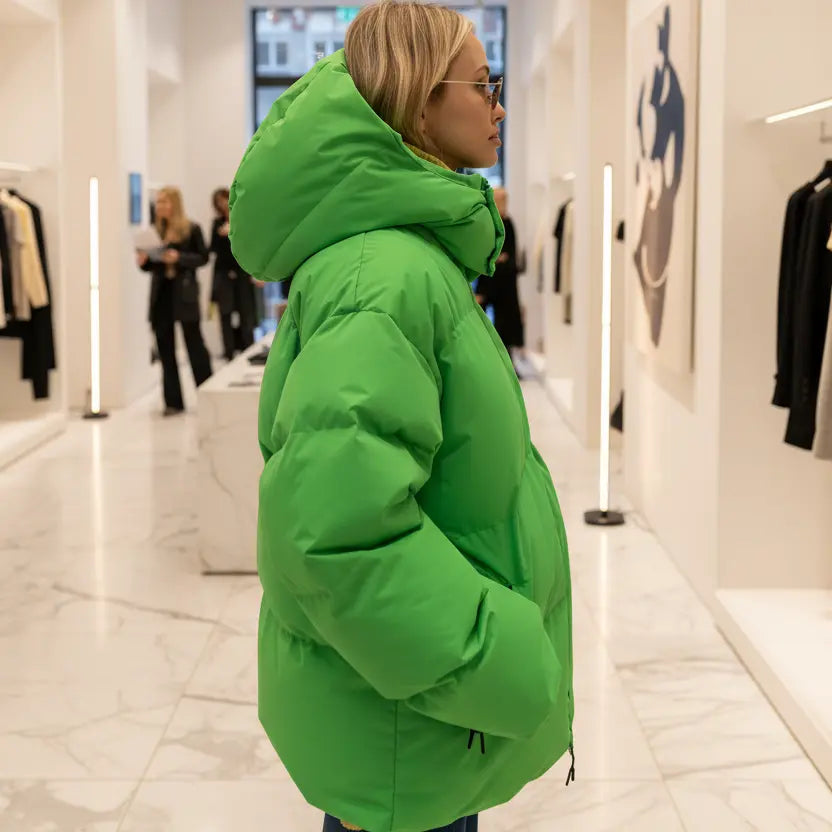 Doudoune femme verte oversize chaude SecretBombe