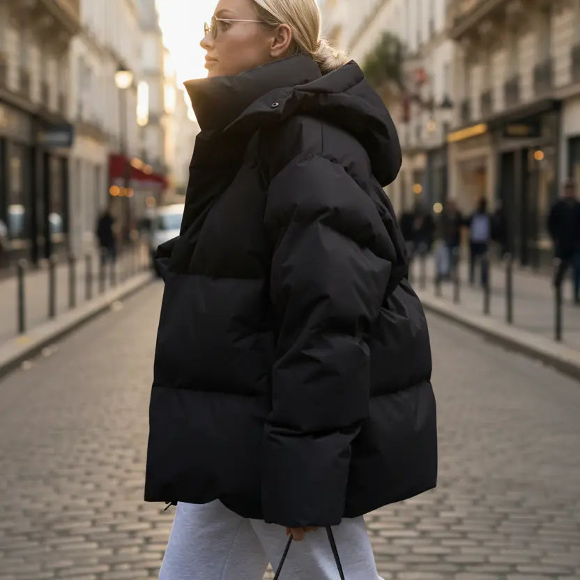 Doudoune noire femme  et oversize SecretBombe