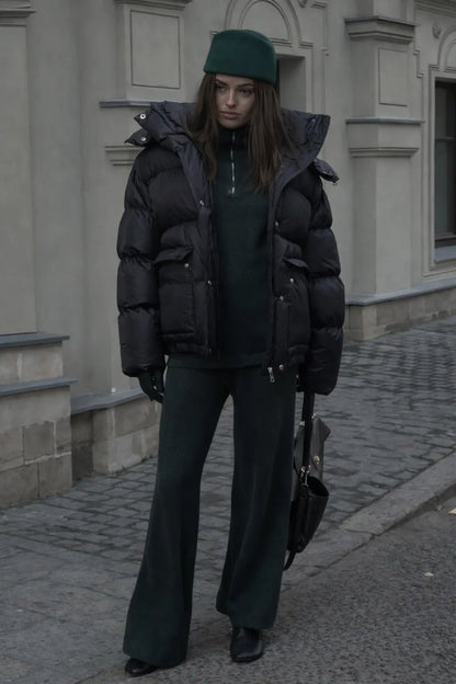 La Doudoune Oversize Noire – Style Européen