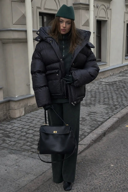 La Doudoune Oversize Noire – Style Européen