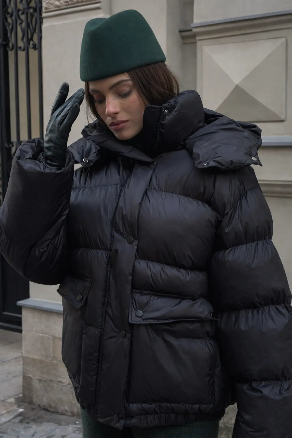 La Doudoune Oversize Noire – Style Européen