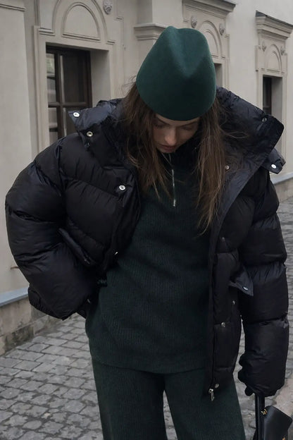 La Doudoune Oversize Noire – Style Européen