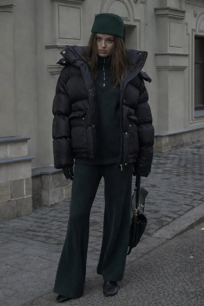 La Doudoune Oversize Noire – Style Européen