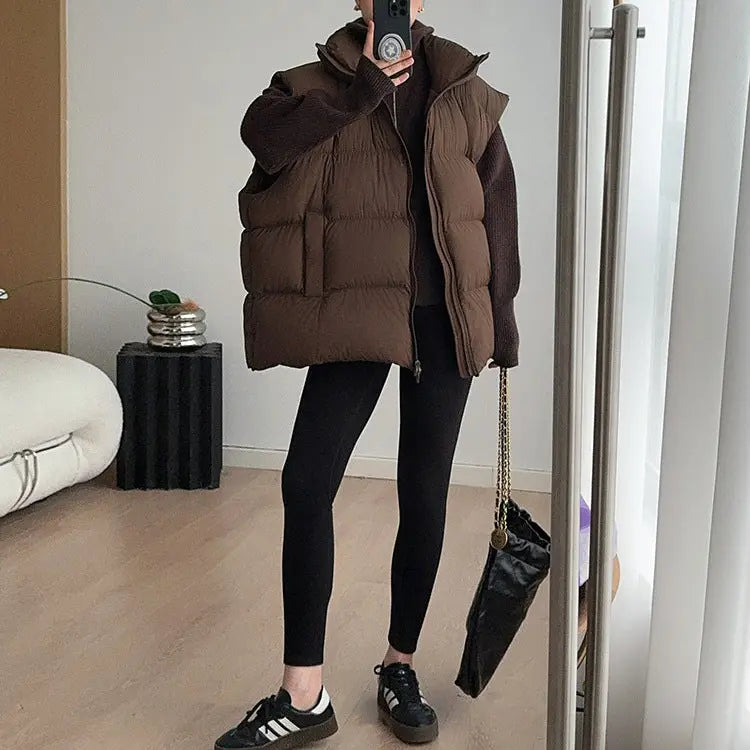 Détail matelassage doudoune sans manches femme – SecretBombe