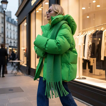 Doudoune verte femme hiver coupe ample SecretBombe