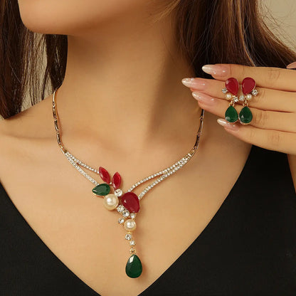 Ensemble bijoux femme doré avec perles élégant SecretBombe